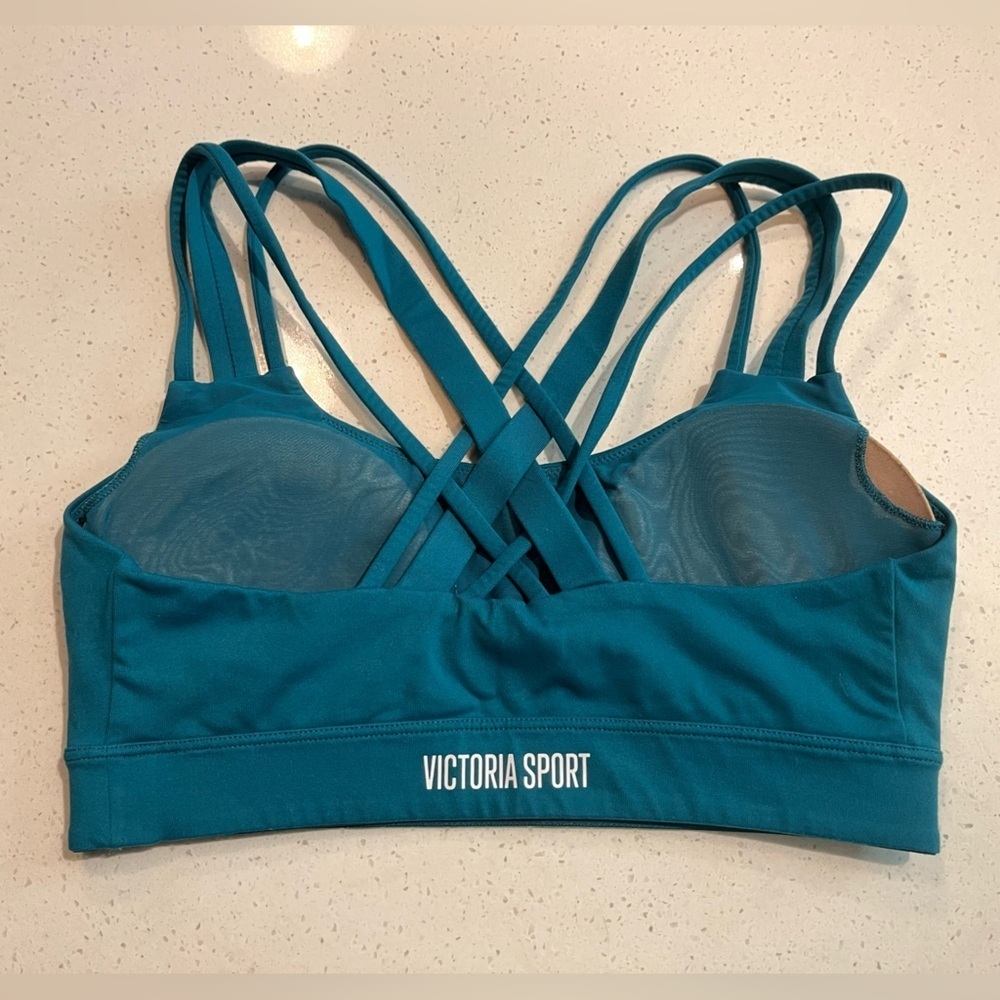 Victoria's Secret Sport Lightly Lined Strappy Back Logo Racerback Sports Bra - Picture 3 of 4